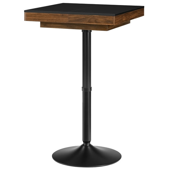 HOOBRO Bar Table, Pub Table,Bar Table with Sliding Tabletop and Storage Drawer, Counter Height Dining Table with Storage Drawer, for Kitchen,Balcony, Bar, Small Places, Black and Walnut BH06BT01