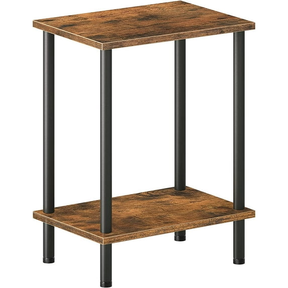 HOOBRO Bed Side End Table Nightstand 2-Layer Storage Shelves Living Room Rustic Brown BF09BZ01