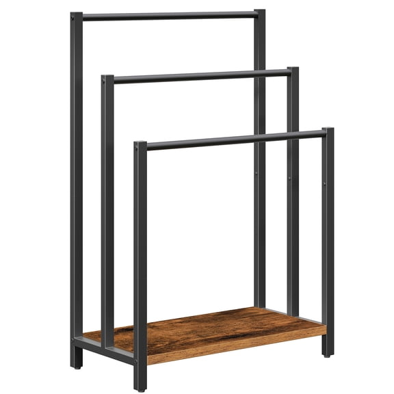 HOOBRO Towel Rack Holder 3 Tier Towel Rack Industrial Living Room Bathroom Rustic Brown