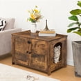 thumbnail image 1 of HOOBRO Cat Litter Box Enclosure Wooden Pet House End Table Living Room Bedroom Brown BF03MW01G2, 1 of 9