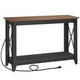 thumbnail image 1 of HOOBRO-Console Table with Power Socket, Narrow Entryway Table with Outlets and USB Ports, Skinny Sofa Table, Behind Couch Table, for Entrance, Hallway, Foyer, Corridor, Black walnut color BH12UXG01, 1 of 11