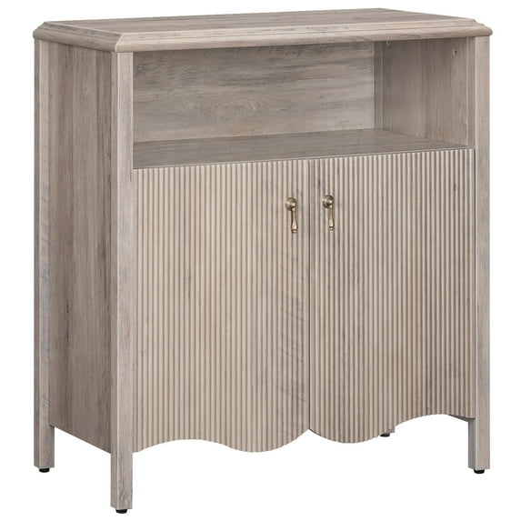 HOOBRO Console Table, Storage Cabinet with Adjustable Shelf, Entryway Table, Engineered Wood Buffet Sideboard, Oriental Element Design, Greige, for Hallway, Entryway, Dining Room, Greige BG39XG01