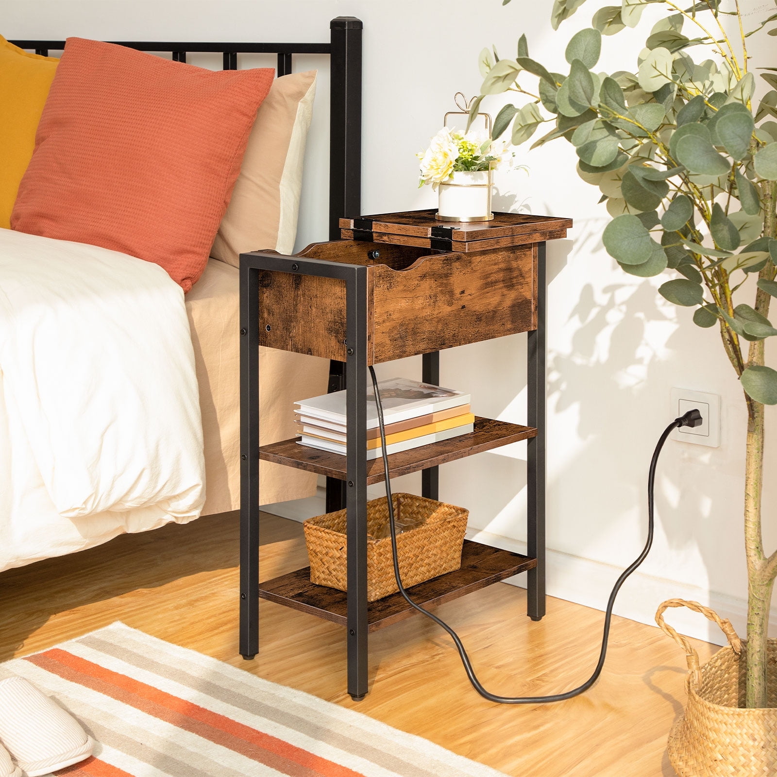 Narrow end table for bedroom deals