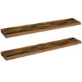 thumbnail image 1 of HOOBRO Floating Shelves for Wall, Wall Mounted Shelf Set of 2, 47.2" Hanging Shelf with Invisible Brackets, for Wall Bathroom, Bedroom, Toilet, Kitchen, Living Room, Office, Rustic Brown BF120BJP201, 1 of 10