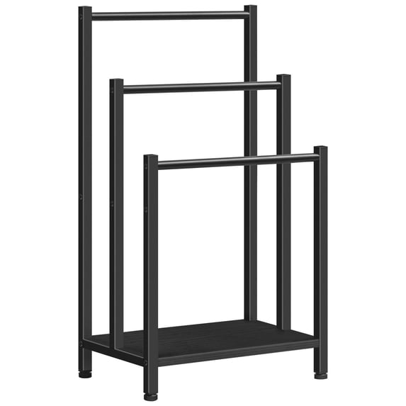 HOOBRO Industrial 3-Tier Freestanding Towel Rack with Shelf, Black
