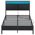 thumbnail image 1 of HOOBRO Full Size Upholstered Bed Frame with Charging Station & LED Light Strip - Sturdy Metal Support, Headboard with Storage Shelves, Outlets & USB Ports - Stylish Black Bedroom Furniture, 1 of 10