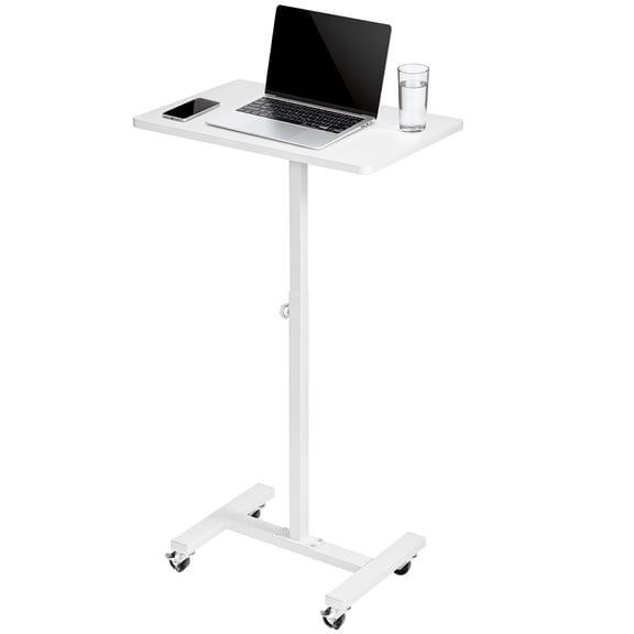 HOOBRO Height Adjustable Mobile Computer Desk, 23.6 x 15.7 in, White