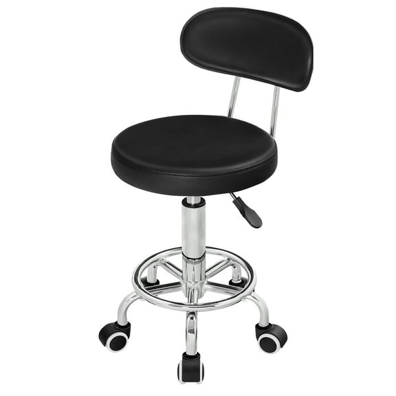 HOOBRO Height Adjustable Rolling Stool, 360 Rotating Drafting Chair, Multi-Purpose Office Desk Chair, Rolling Swivel Salon Stool Chair, for Barber Shop, Nail Salon, Office, Black SB01BY01G1
