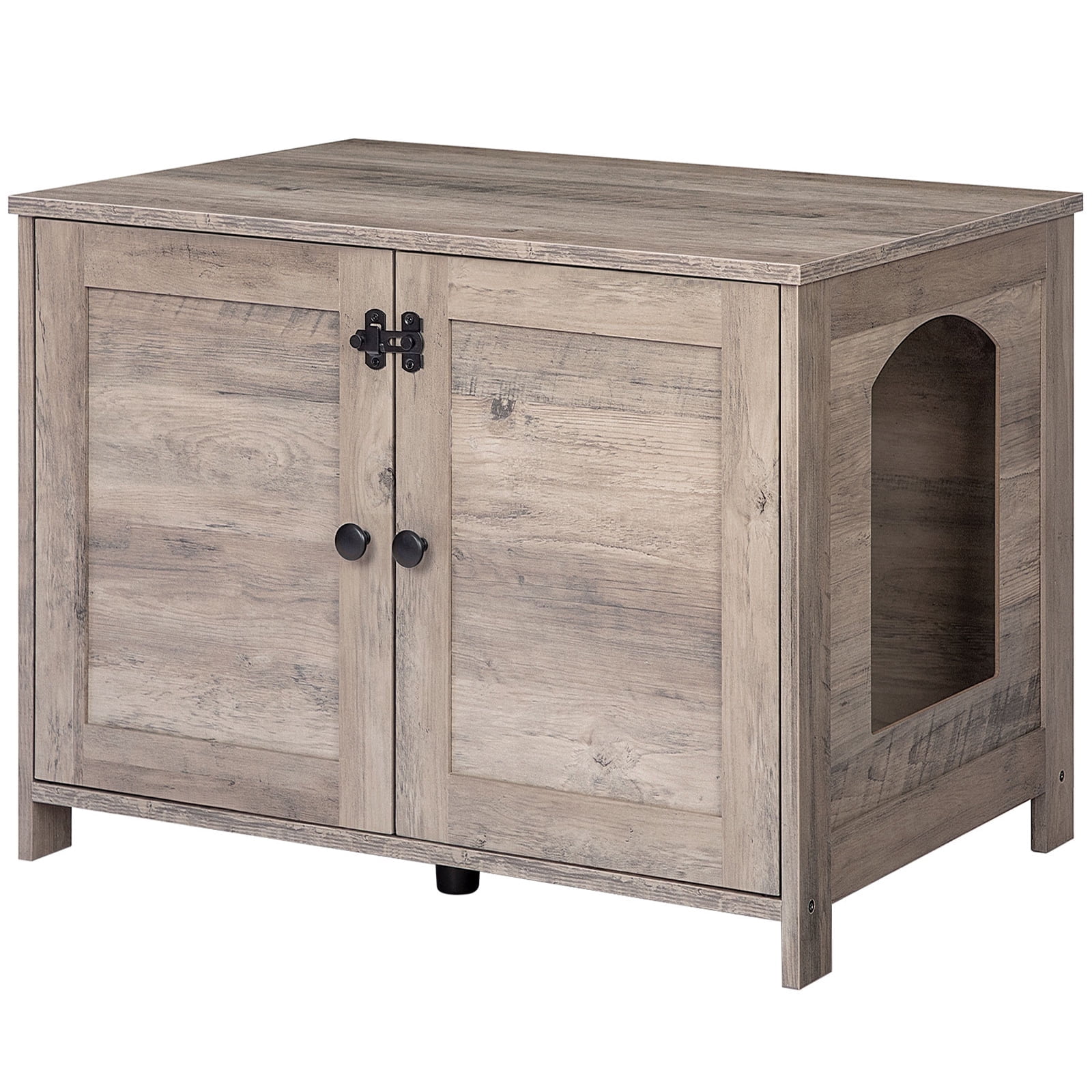HOOBRO Hidden Litter Box Enclosure End Table with Removable Divider, Greige