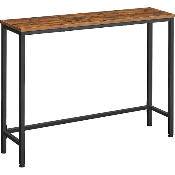 HOOBRO Narrow Console Table, 39.4" Small Entryway Table, Thin Sofa Table, Side Table, Display Table, for Hallway, Bedroom, Living Room, Foyer, Rustic Brown and Black BF751XG01