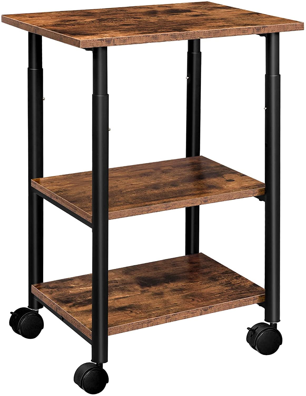 HOOBRO Printer Stand 3 Tier Height Adjustable Rolling Table Under