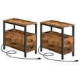 thumbnail image 1 of HOOBRO Set of 2 End Tables with Drawers & Power Outlets Living Room Bedroom BF541BZP201, 1 of 9