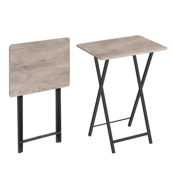 HOOBRO Set of 2 Folding TV Tray Tables, Gray