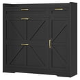 thumbnail image 1 of HOOBRO Shoe Cabinet, Floorstanding Tipping Bucket Shoe Cabinet, Entryway Shoe Organizer with Drop-Down Drawers, Shoe Storage Rack with Adjustable Side Cabinet, for Entryway, Black BK106SC01G1, 1 of 12