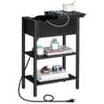 thumbnail image 1 of HOOBRO Side Table, Flip End Table with Charging Station and Shelves, USB Ports & Power Outlets, Narrow Nightstand for Small Spaces, Stable and Sturdy, for Living Room, Black BK341BZ01, 1 of 11
