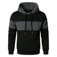thumbnail image 1 of HOOD CREW Men's Hoodies Long Sleeve Sweatshirt Patchwork Waffle-Knit Pullover, 1 of 6