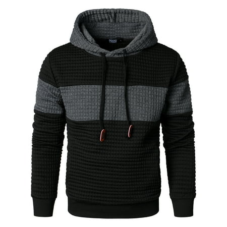 HOOD CREW Patchwork Waffle-Knit Pullover, Hooded Sweatshirt (Men's)