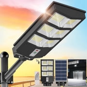HOODINK Solar Street Lights Outdoor, 270LED Motion Sensor Security Light with Remote Control, IP54 Waterproof Dusk to Dawn Solar Flood Lamp, Wide Angle Lighting for Garden, Yard, Parking Lot
