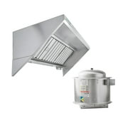 HOODMART UL NSF 6' Concession Trailer Hood System with FIRE SUPPRESSION for Food Truck | Commercial Range Hood with Exhaust Fan | Stainless Steel Kitchen Equipment with Install Kit Included
