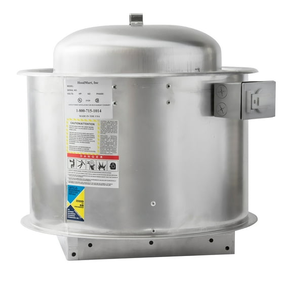 HOODMART 1000 CFM Exhaust Fan for Kitchen Hood | UL Listed | High Speed Direct Drive Fan for Restaurant and Food Truck | Single Phase Motor with Variable Speed Control | Made in USA