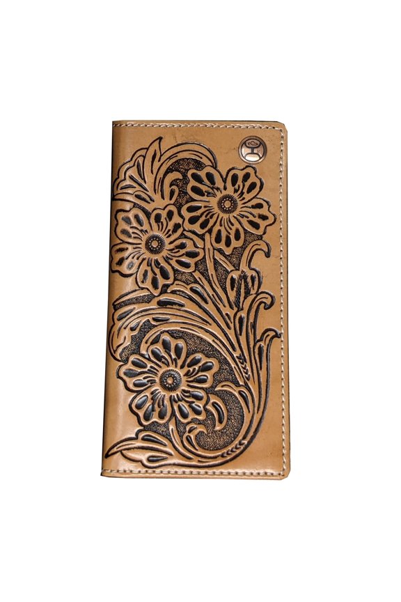 Anhalt Western Floral Tooled Leather Rodeo Wallet A101