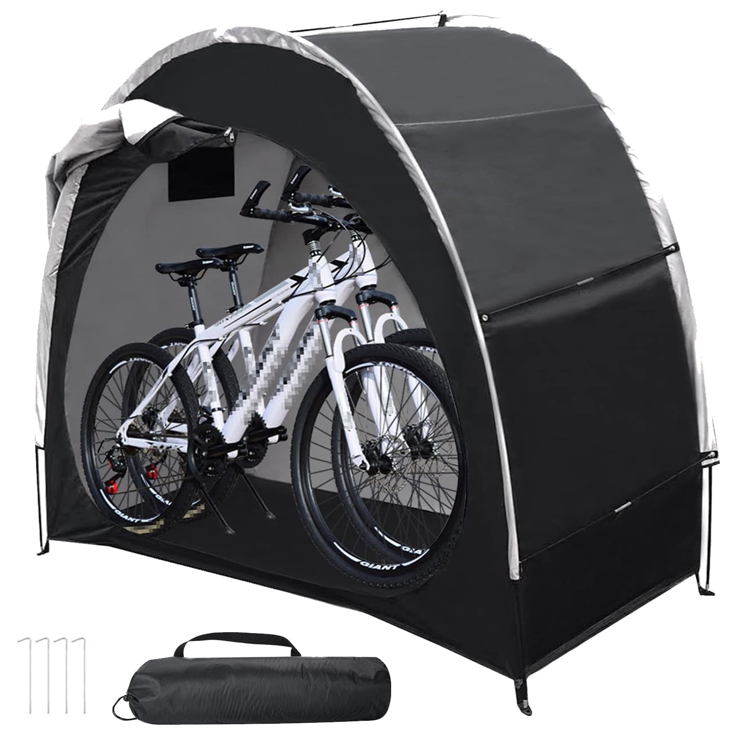Henotion Bike Storage Tent with 210D Oxford Fabric PU4000 Waterproof,Heavy-Duty Bike Shelter for 2-3 Bikes Motorcycles Lawn Mowers,Outdoor Bike Shed Cover for Backyard Garage Camping Tools