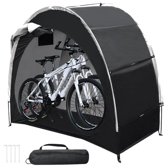 Henotion Bike Storage Tent with 210D Oxford Fabric PU4000 Waterproof,Heavy-Duty Bike Shelter for 2-3 Bikes Motorcycles Lawn Mowers,Outdoor Bike Shed Cover for Backyard Garage Camping Tools