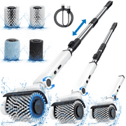 HOOFUN Electric Spin Scrubber, Cordless Bath Tub Power Roller Electric Cleaning Brush Full Waterproof Cleaning Brush for Bathroom & Tile Floor