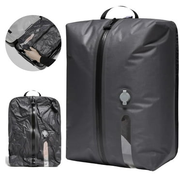 Henotian Vacuum Storage Bags for Travel, Reusable Compression Bag with IPX8 Waterproof Zipper, Save Space for Suitcase, Backpack and Carry on (ExtraLarge, No Pump)
