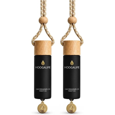 HOOGALIFE Car Air Freshener 2 Pack,Hanging Diffuser, 45+ Days Long Lasting Scent, Refillable Bottle, Odor Control for Auto Interior