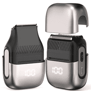 HOOICB 2-in-1 Electric Foil Shaver for Men, Mini Travel Razor with Sideburn Trimmer, 3 Blade Heads, Floating Head, LED Display, Travel Lock, USB-C, IPX7 Waterproof