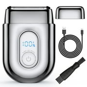HOOICB Electric Foil Shavers for Men, Mini Electric Razor with LED Display, IPX6 Waterproof Wet Dry Beard Trimmer for Travel