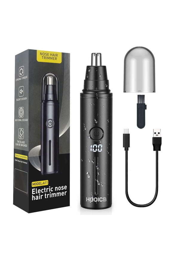 Nose Hair Trimmer for Men, Ear Hair Trimmer Grooming, IPX7 Waterproof, Built-in Rechargeable Battery
