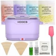 HOOICB Wax Kit for Women, Foldable Silicone Bowl, Hard Wax Beads, Soothing Spray, Home Hair Removal Kit for Face, Legs, Bikini and Body