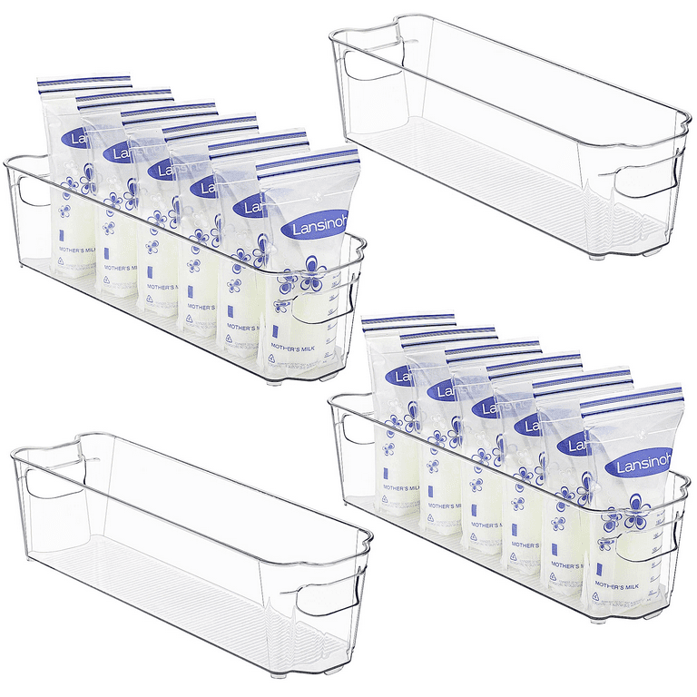 HOOJO Fridge Organizer Bins, Set of 8 Plastic Refrigerator Pantry Organizers  for Freezer and Pantry, Kitchen Cabinets, BPA-Free, Clear in 2023