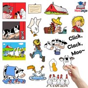 HOOJOJO Click, Clack, Moo Cows That Type Felt Story Props Set, 15 Pcs Interactive Storytelling Figures for Classroom & Preschool Early Learning, Educational Farm Themed Characters for Kids Ages 3+