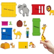 HOOJOJO Dear Zoo Felt Story Set, 17PCS Animal & Crate Felt with Hook-and-Loop Dots, Interactive Classroom Storytelling Prop for Ages 3+, Preschool Teaching Aid