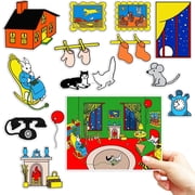 HOOJOJO "Goodnight Moon" Felt Story Set, 18PCS Book Characters & Scenes Felt Pieces, Preschool Bedtime Story Teaching Aid for Kids Ages 3+