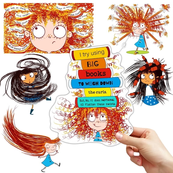 HOOJOJO"I Don't Want Curly Hair" Felt Story Set, 21 PCS Children's Book Character Felt, Interactive Classroom Storytelling Prop for Ages 3+
