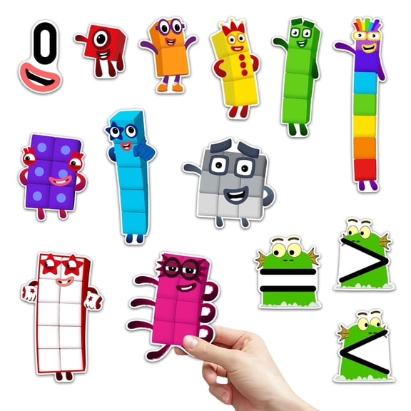 HOOJOJO Numberblocks Felt Story Set, 14PCS Math Character Felt Pieces, Interactive Preschool Counting & Early Math Teaching Prop for Ages 3+