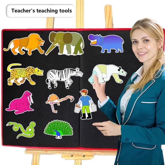 HOOJOJO "Polar Bear, What Do You Hear?" Felt Kit, Zoo Animal Felt Characters, Interactive Sound & Rhythm Prop for Preschool, Ages 3+