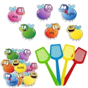 HOOJOJO Sight Word Fly Swatter Game,Educational Flash Card Set for Kids, Alphabet & Number Learning Toy for Preschool & Home, Ages 3+