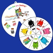 HOOJOJO The Color Monster 2-Layer Felt Spinner, Preschool Emotion & Feelings Teaching Tool for Kids Ages 3+