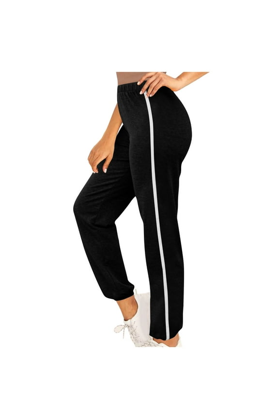Clearance!Joggers for Women Striped Tracksuit Bottoms Yoga Pants Lightweight Jogging Sweatpants Sports Lounge Pants Elasticated Waist Trousers