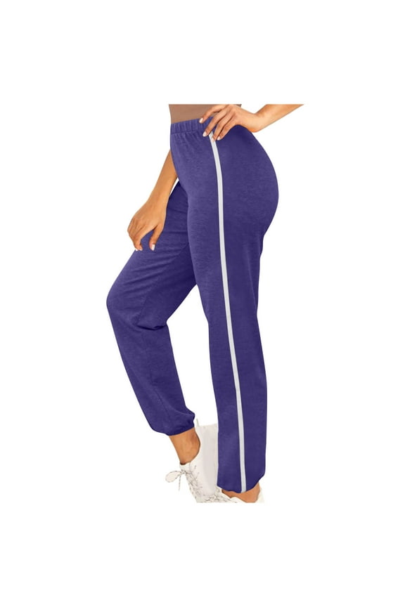 Clearance!Joggers for Women Striped Tracksuit Bottoms Yoga Pants Lightweight Jogging Sweatpants Sports Lounge Pants Elasticated Waist Trousers