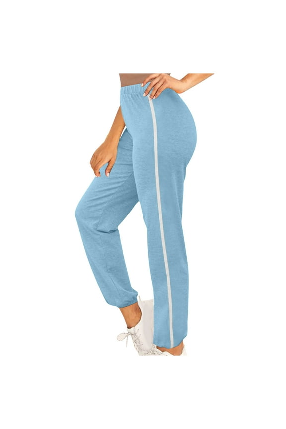 Clearance!Joggers for Women Striped Tracksuit Bottoms Yoga Pants Lightweight Jogging Sweatpants Sports Lounge Pants Elasticated Waist Trousers