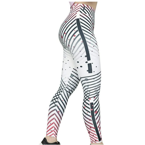 HOOJT Clearance!Leggings for Women High Waist Gym Leggings Workout Printed Yoga Pants with Pockets Elasticated Waist Trousers Running Activewear