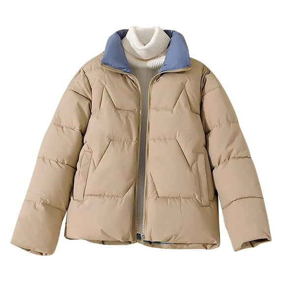 HOOJT Clearance!Lightweight Coat Women Fashion Women's Zipper Long Sleeve Down Cotton Jacket Cotton Solid Color Jacket Jackets for Women