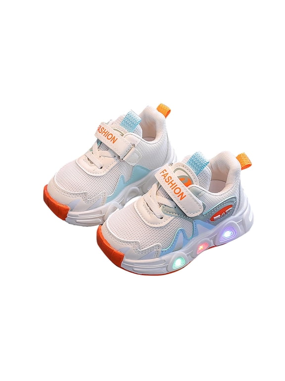 Clearance!Spring Children LED Light Up Girls Bow Strawberry Baby Casual Luminous Shoes