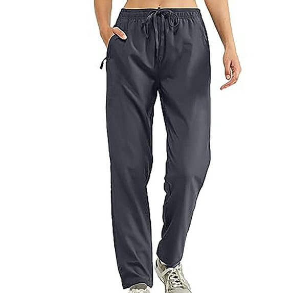 HOOJT Clearance!Summer Trousers for Women Quick Dry Tracksuit Bottoms with Zip Pockets Ladies Yoga Pants Joggers Lightweight Jogging Sweatpants